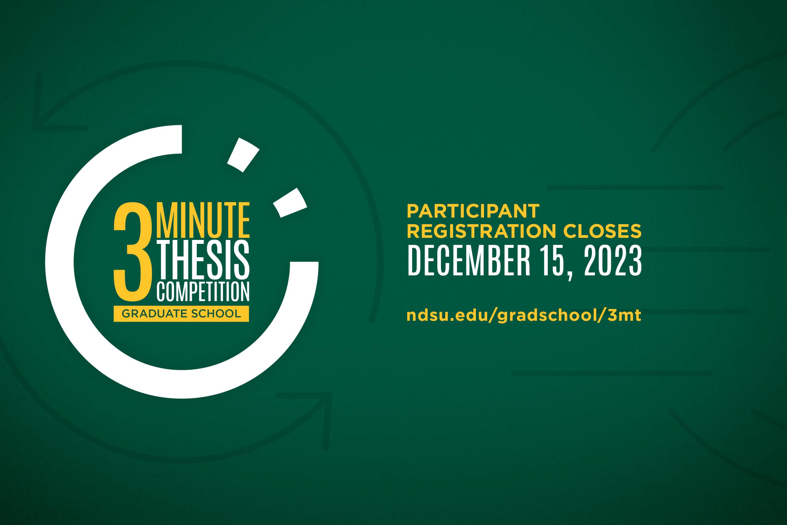 Registration For Three Minute Thesis Scheduled North Dakota State   GRAD 1699 3MT News 